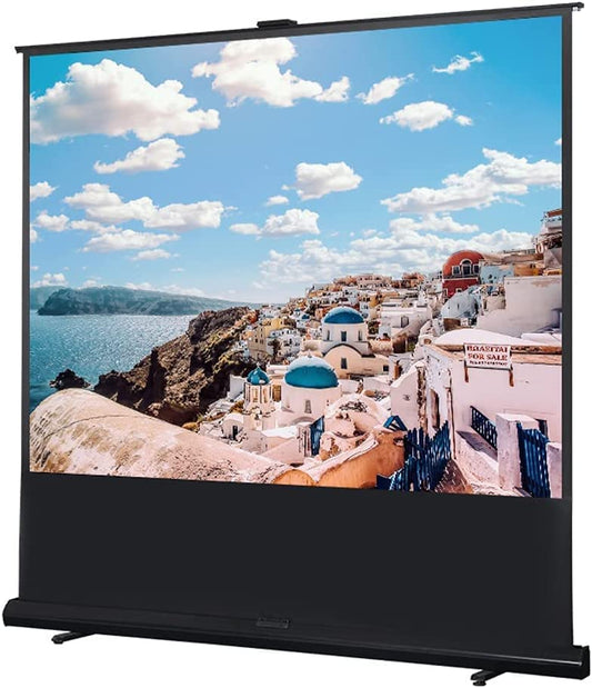 MYOYAY 84 Inch Manual Pull up Projector Screen 4:3 4K HD Floor Standing Projector Screens Portable and Retractable Video Projection Screen Movie Screens for Indoor Outdoor Home Hotel School Office | Floor Standing Projector Screens Portable and Retractabl
