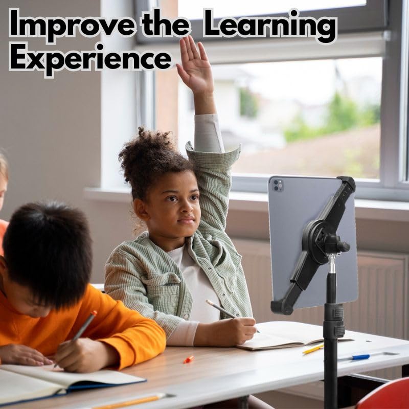 GRIFITI NOOTLE Music MIC Stand RETROFIT Adjustable Large to Standard Universal Tablet Holder Music Stand Adapter - Adaptor 5/8” 27 Female to 1/4” 20 Male Mini Ball Head Ipad Mount 9.5-14.5 in Tablets - size: Standard to Large