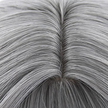 Anime Grey Long Wigs Women Straight Hair with Bangs COS Adult Game F!Trailblazer Cosplay Wigs Halloween,Christmas,Comic con,Game Show,Party - color: Gray W