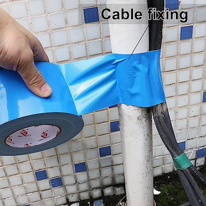 BOMEI PACK 3 Inch Blue Duct Tape Waterproof,9 Mil Thick Heavy Duty Duct Tape Blue,3 Inch x 60 Yards,No Residue,Strong,Flexible and All Weather,Professional for Indoor & Outdoor Use - color: blue