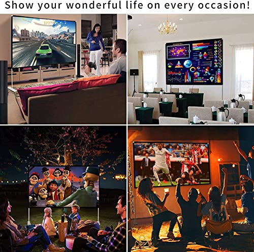 SKERELL Projector Screen with Stand 120 inch Portable Projection Screen 16:9 4K HD Rear Front Projections Movies Screen with Carry Bag for Indoor Outdoor Home Theater Backyard Cinema Travel - size: 120 inch