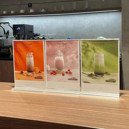 newnewshow Acrylic Sign Holder 8.5x11 Inch 18 Pack Vertical T Shape Double-Sided Desktop Display Holder - size: 18 Pack 8.5*11
