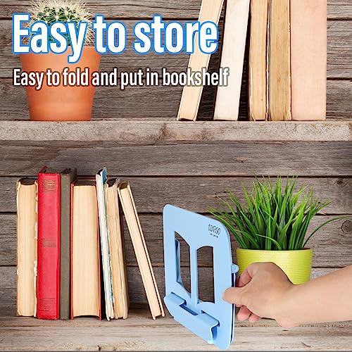 Desktop Book Stand, Tabletop Music Stand, Portable Book Holders for Reading Kids Cookbook Stand Book Tray Book Rest Recipe Children's Gifts Travel Girls boy School Supplies (Blue 11.82" *8.26") - color: Blue