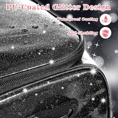 Dance Bag with Garment Rack and Curtain, 23" Dance Competition Duffle Bag | Glitter Waterproof Fabric | Portable Dance Changing Room Suitcase for Dancers, Athletes and Cheerleaders - color: 23" Glitter Black