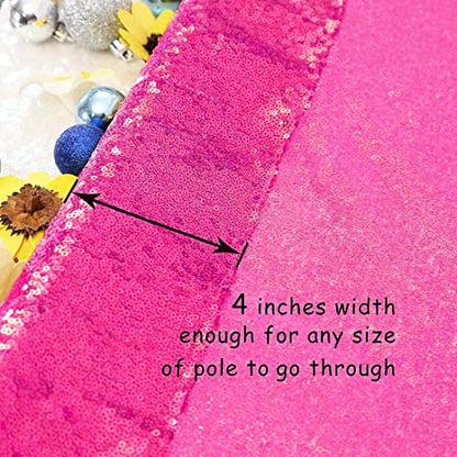 PartyDelight Hot Pink Sequin Backdrop Curtains 2x8ft 2 Panels - color: Hot Pink, size: 24"W x 96"L (Pack of 2)