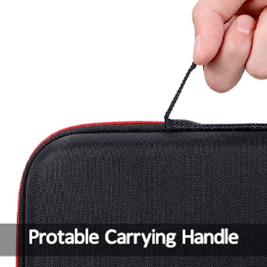 Vaguelly Case: Hard EVA Case for Handheld Dual Mic Bag Hard Carrying Travel Case | Drop resistant EVA sponge build, 30 x 15 x 7 cm size, built-in mesh pocket for small accessories