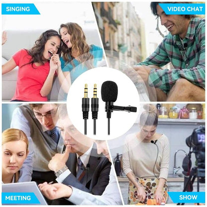 Lavalier Clip on Microphone, Portable Lav Mic for Android Smartphone Camera Podcast Laptop, Hands Free Recording Mic for YouTube,Interview,Video (3 Packs)