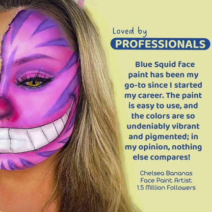 Blue Squid PRO Face Paint - Professional Water Based Single Cake Facepaint & Body Paints - SFX Makeup, Kids Adults Face Painting for Costume, Halloween, Cosplay - Classic Black 90g / 3oz - color: Classic Black 90g