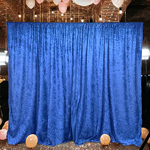 AK TRADING CO. 10 feet x 10 feet Lush Velvet Backdrop Drapes Curtains Panels with Rod Pockets - Wedding Ceremony Party Home Window Decorations - Royal Blue - color: Royal
