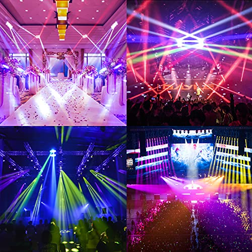 ZKYMZL 8×3W RGBW Spider Beam Moving Head DJ Light - 4° Ultra-Narrow Fresnel Lens, Metal Chassis Stage Lighting, Sound Active & DMX512 Control for Disco, Club, Wedding & Party Beam Shows