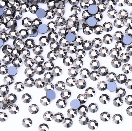 SS20 Grey Hematite Hotfix Rhinestones Bulk 1440PCS (4.8mm) – High Sparkle Glass Flatback Crystals for Clothes, Tumblers, Dance Costumes, Heat Press & DIY Crafts - color: Grey Hematite, size: SS20-4.8mm-1440pcs
