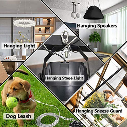 Safety Cable Lock, Stainless Steel Cable with Loops Heavy Duty Bike Lock Hook Flexible Security Steel Cable Wire Lock and Chain for Luggage Hanging Light Plant Pictures - color: Stainless Steel, size: 5/64" by 20"(4 Pack)