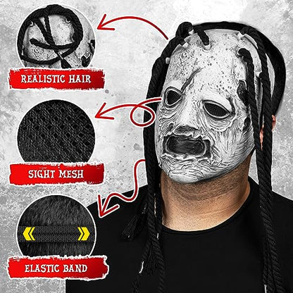 Zadin Rock Star Mask, Knot Mask, Fans Authentic Halloween Cosplay Costume, Heavy Metal Horror Performer Masks (Dark Rocker-Style Shadowcaster)