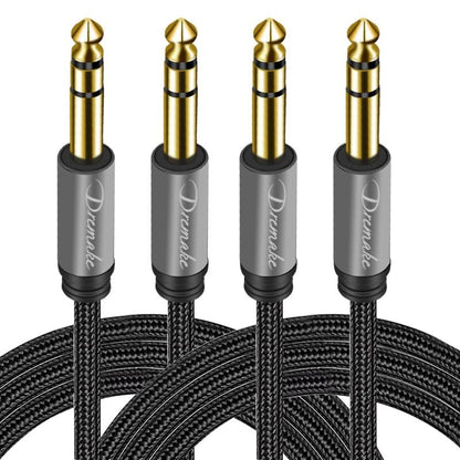 Quarter Inch TRS to TRS Cable - 2Pack 15FT 6.35mm Balanced Stereo Audio AMP Cable - Premium Jack 6.35mm Male to Male Audio Cord for Studio and Live Sound Equipment, Mixers, and Home Use - size: 15FT/4.5M