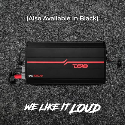 DS18 SXE-4000.4D/RD Car Amplifier Stereo Full-Range Class D 4-Channel 275x4 RMS @4 OHM 4000 Watts - Powerful and Compact Amp for Speakers in Car Audio System - style: SXE-4000.4D/RD