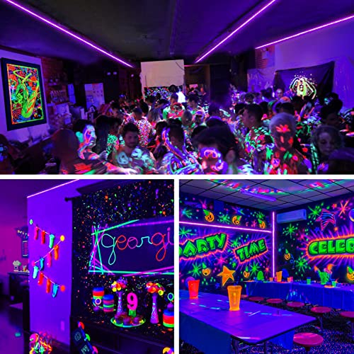 Onforu 65.6ft LED Black Light Strip, 1200 Units Lamp Beads, 12V Flexible Blacklight Fixtures, 20m LED Ribbon, Non-Waterproof Black Lights for Glow Party, Indoor Birthday Halloween Party, Body Paint - size: 20M