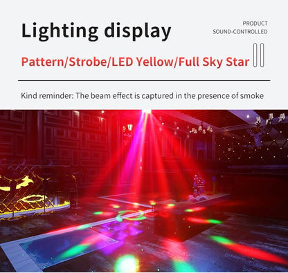 BAKOD 7-in-1 Projector Party Light with GOBO Patterns, RGBW Disco Ball & Strobe Effects, Sound Activated DJ Stage Lighting with DMX512 and Remote Control for Weddings, Karaoke, Clubs, Birthday Events