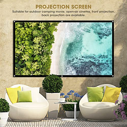 Projection Screens 40 in to 100in, Movie Projector Screen 16:9 4K Rear Front Movie Screen, Wrinkle Design, Widescreen for Movie Home Theater Cinema Office Video Game (72 inches) - size: 72 inches