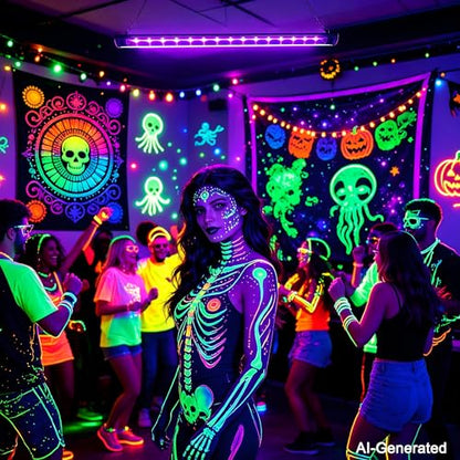 TITO 395nm USB 1ft 10W Slim Black Light Bar for Glow Party & Uranium Glass | Ultra-Thin UV Light Strip｜20% Brighter Focused Lens｜Halloween Fluorescent Decor Posters Tapestry Body Paint & Cabinet Display