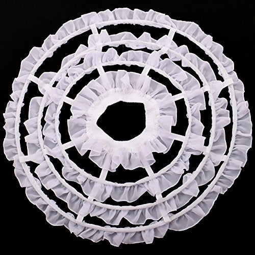 GRACEART Victorian Dress Pannier Hoop Skirt Bustle Cage Skirt - color: White-3 Hoops