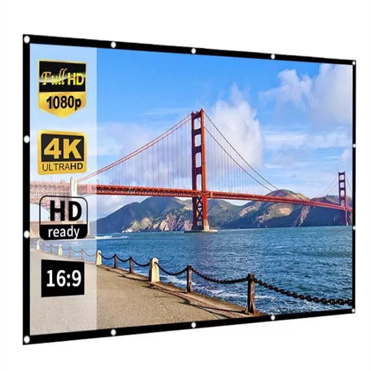 120-inch Projector Screen, Washable, Easy-to-Install Projector Screen Outdoor, Suitable for Office, Home Theater, Outdoor and Indoor Use