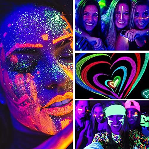 UV Blacklight Neon Face Body Paint, MEICOLY 8 Tubes Blacklight Reactive Paints,Water Based, Washable, Non-Toxic Neon Party Supplies for Halloween,01 - color: UV Face Paint Kit 01