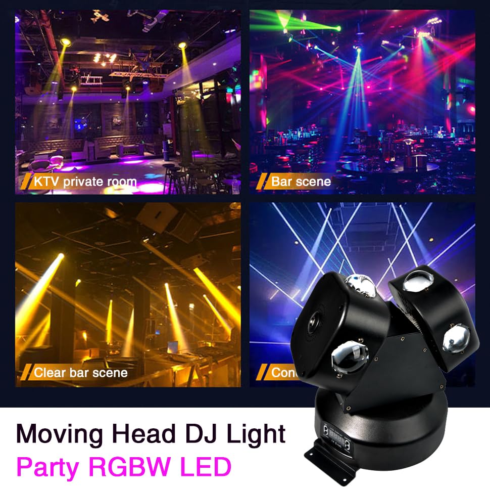 Moving Head DJ Light DMX Strobe Light with Sound Activated Party RGBW LED Beam Lights Lighting Equipment for Events DJ KTV Disco Wedding Concert (8LED DJ Light w/Special Light) - color: 8LED Professional DJ Light w/ Special Lights