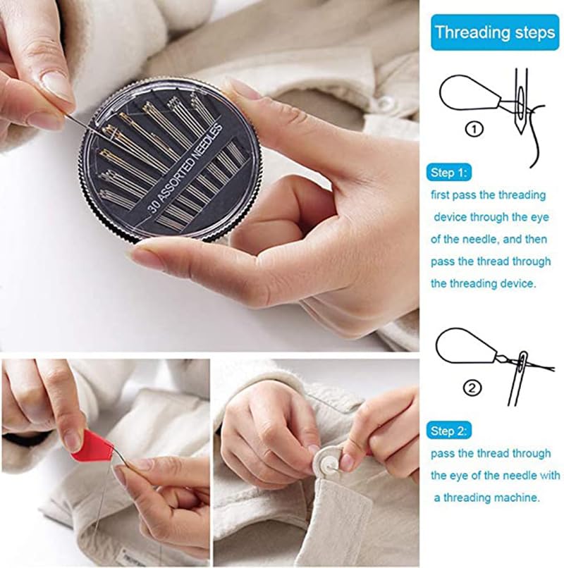 Mini Sewing Kit for Adults & Beginners, Portable Sewing Supplies with, Threads, Buttons & Seam Ripper – Travel & Home Small Sewing Kit with Thread and Needle, Valentine's Day Gift for Mom & Grandma - color: N - 74