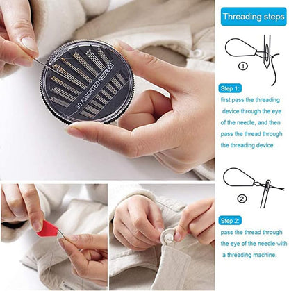 Mini Sewing Kit for Adults & Beginners, Portable Sewing Supplies with, Threads, Buttons & Seam Ripper – Travel & Home Small Sewing Kit with Thread and Needle, Valentine's Day Gift for Mom & Grandma - color: N - 74