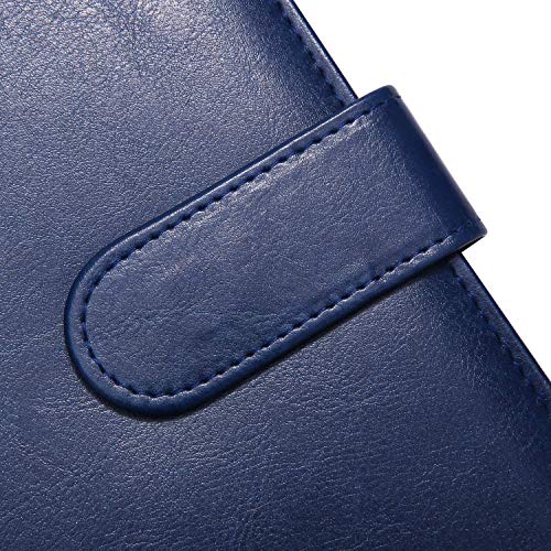 Padfolio Clipboard Folder Portfolio, Mymazn Faux Leather Folder Storage Clipboard with Cover for 8.5 x 11 Legal Pad A4 Refillable Folio Conference Writing Notepad (Blue) - color: Blue