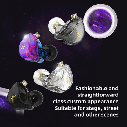 KASOTT QKZ ZXT in Ear Monitor Headphones, Wired Earphones Stereo Bass, HiFi Wired Earbuds, Dynamic Dual Driver Gaming Earbuds with Detachable Cable for Musicians, Singer (Purple) - color: Purple