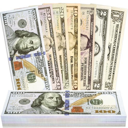 140 Pcs Kids Play Money Props Set, Educational Learning Toys, Counting Game Playset for Creative Play, Party Supplies & Stage Performance