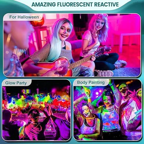 iCreating 100W Black Lights for Glow Party - Indoor Large High Power Black Light Flood Light 395nm UV Blacklight Floodlight Purple Blacklight Spotlight Fluorescent UV Lights for Halloween (2 Pack)