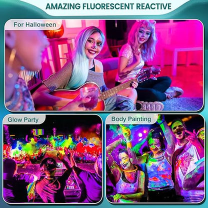 iCreating 100W Black Lights for Glow Party - Indoor Large High Power Black Light Flood Light 395nm UV Blacklight Floodlight Purple Blacklight Spotlight Fluorescent UV Lights for Halloween (2 Pack)