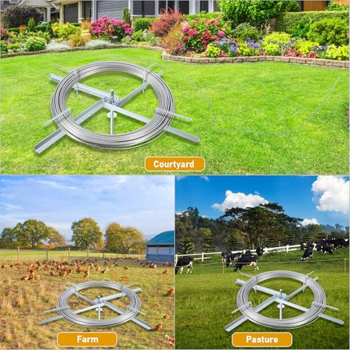 Steel Spinning Jenny Fence Wire Dereeler, Adjustable Fence Wire Dereeler | Made of Galvanized Steel, 360 Degree Rotating Spinning Jenny with Brake, Supports Multiple Wire Sizes