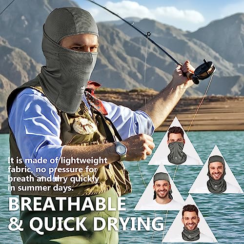 Balaclava Ski Mask, Sun Protection Breathable Face Cover Men Women - color: Dark Grey