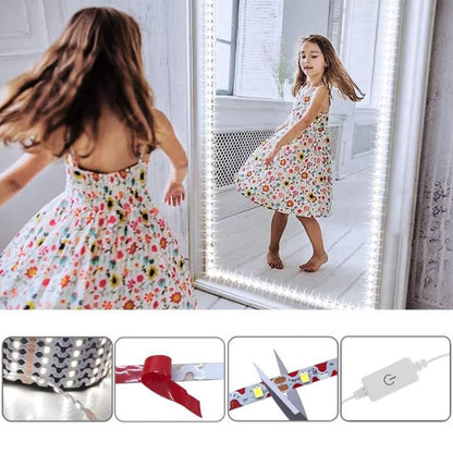 tento Makeup Mirror Lights Lumiere Pour miror 13ft/4M Bendable NO Need to Cut Vanity Lighting Cloakroom Adjustable Flexible Strip Light Table Set with Dimmer and Power Supply Mirror Not Included