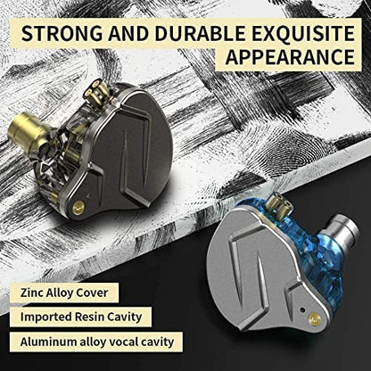 KZ ZSN Pro Wired Earphones in-Ear Headphones HiFi Stereo, 1BA+1DD Dual Driver Powerful Bass and Crystal Clear Audio,Compatible with iPhone, iPad, Android, Computer Most with 3.5mm Jack(Blue with Mic) - color: Blue, size: With Mic