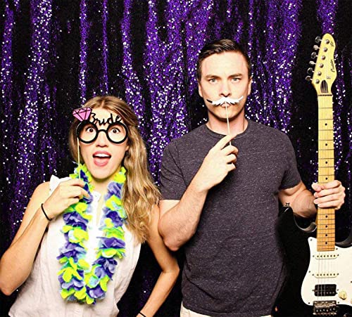 JYFLZQ Purple Sequin Backdrop Curtains for Party 2ft x 4ft 1Panel - color: Purple, size: 2 ft x 8 ft - 4 Panels