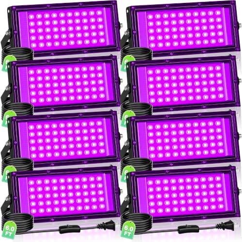 TigQiang 50W 8 Pack Black Light, Blacklight Glow Party Supplies Halloween - size: 50W-8Pack