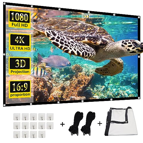 Projector Screen,HUANYINGBJB 4K 16:9 HD Rear Front Projector Screens Foldable Projection Screen Double-Sided Portable Outdoor Indoor Projectors Screen for Movie Home Theater (150 inches) - size: 150 inches