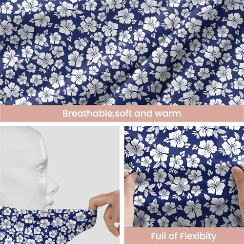 Art Owl Women's Slouchy Beanie Hat Cute Turban Hats Cancer Headwear Caps Baggy Skull Sleep Scarf - color: Blue Floral