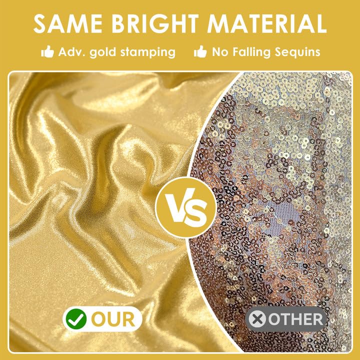 gogoparti 20x14FT Gold Sequin Backdrop Curtain - 4 Panels of 5x14FT Wrinkle-Free Reusable Glitter Drapes for Photography, Weddings, Birthdays & Parties - color: Gold, size: 5FT x 14FT(4 panels)