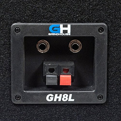 Grindhouse Speakers - GH8L-Pair - Pair of Passive 8 Inch 2-Way PA/DJ Loudspeaker Cabinet - 500 Watt each Full Range PA/DJ Band Live Sound Speaker - size: Pair