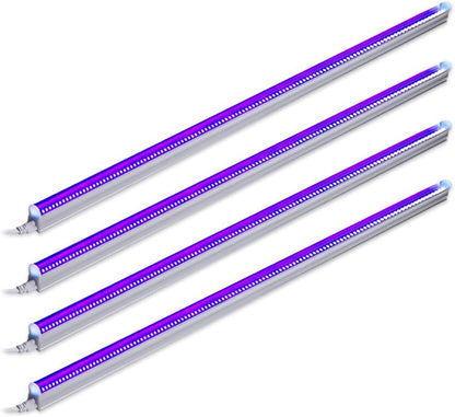 Barrina UV LED Blacklight Bar, 22W 4FT, T5 Bulb for Glow Party, Halloween | Black Light Fixture for Poster and Christmas Party, Fun Atmosphere with Built-in ON/Off Switch, 4 Packs - color: T5-4ft-4pack