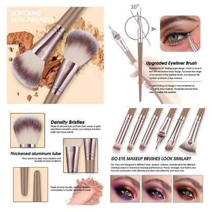 KUORYZAL Brown Makeup Brushes Set Professional 47Pcs Premium Synthetic for Foundation Concealer Blush Eyeshadow Powder Contour Makeup Brush Kit Face Eye Make up Brushes & Tools - color: Brown 6354K