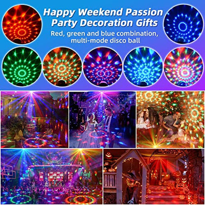 Disco Ball Light, Party Favors & Decorations, USB LED Mini Sound Activated DJ Dance Colourful RGB Strobe Lamp for Home Room Dance Karaoke Xmas Halloween Happy Birthday Wedding Club Show