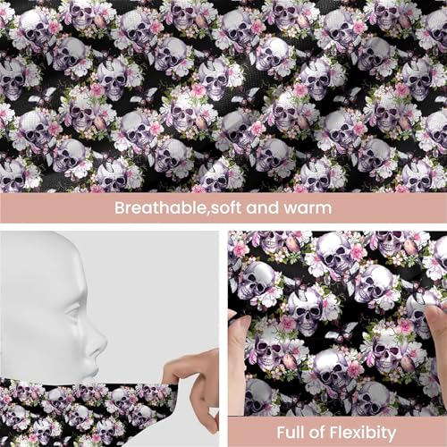 Art Owl Women's Slouchy Beanie Hat Cute Turban Hats Cancer Headwear Caps Baggy Skull Sleep Scarf - color: Flowers Skulls