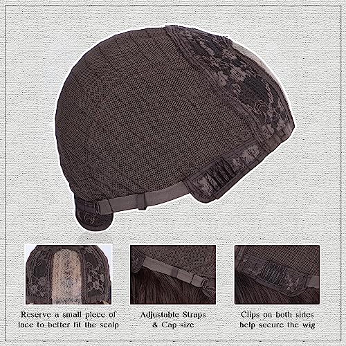 Aida ble Long Wavy Brown with Blonde Highlight Wig for Women 26Inch | Natural Looking Synthetic Hair,Suitable for Daily Wear,Party,Halloween and Cosplay,Beginner-friendly,Lightweight and soft - color: Brown mix Blonde