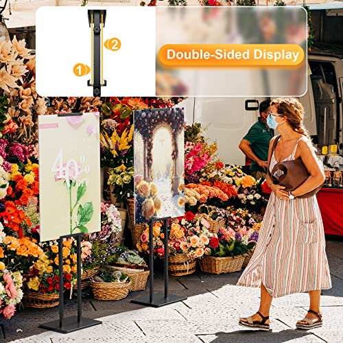 WHAUU Display Stand Sign Holder, Heavy Duty Adjustable Poster Stand | Pedestal Sign Stand with Non-Slip Base, Up to 75inch, Double-Sided for Board & Foam Sign, Fit Wedding, Restaurant, Business - size: 75 inch-1PACK